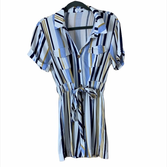 Streetwear Society Button Down Striped Dress - Picture 2 of 13